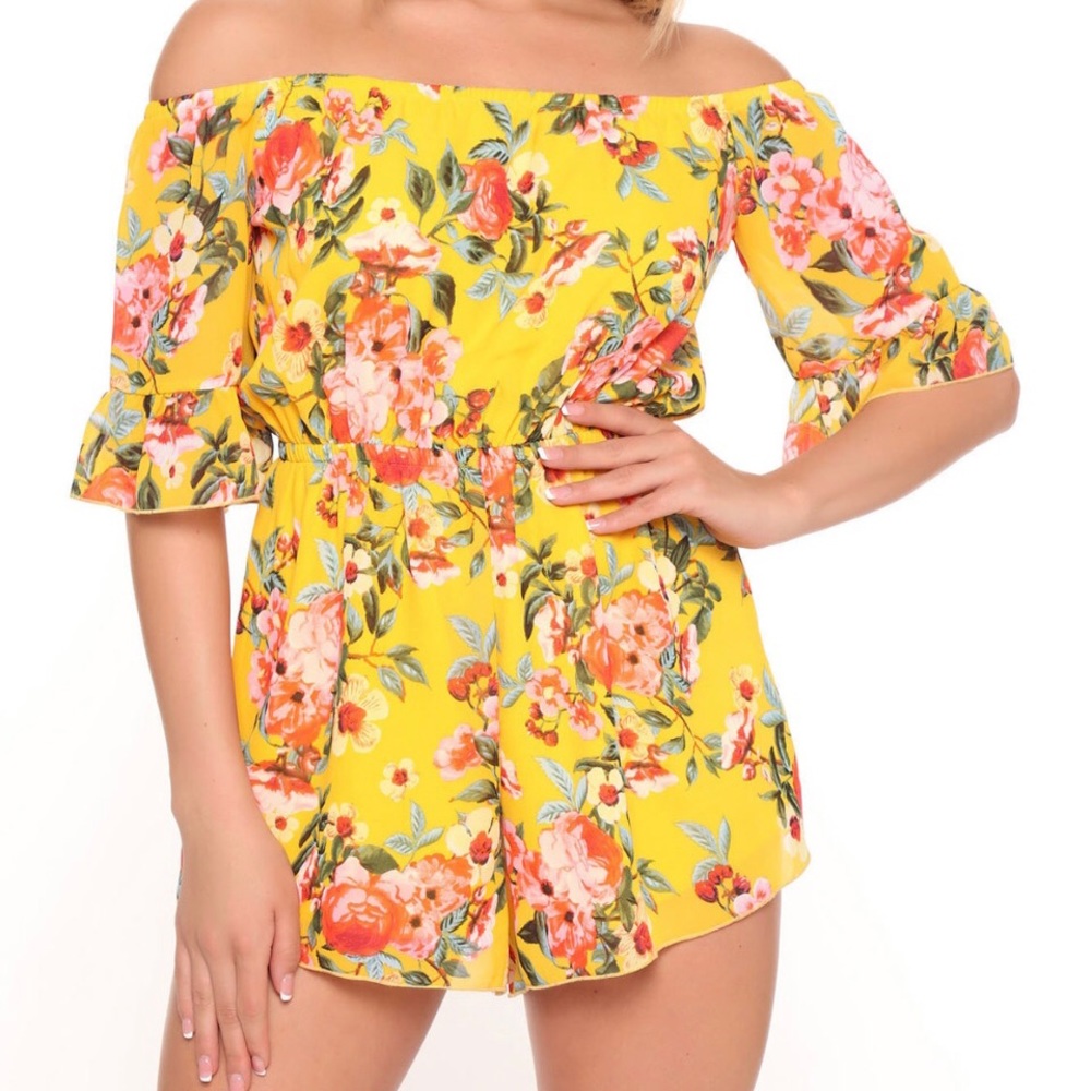 Yellow Floral Romper